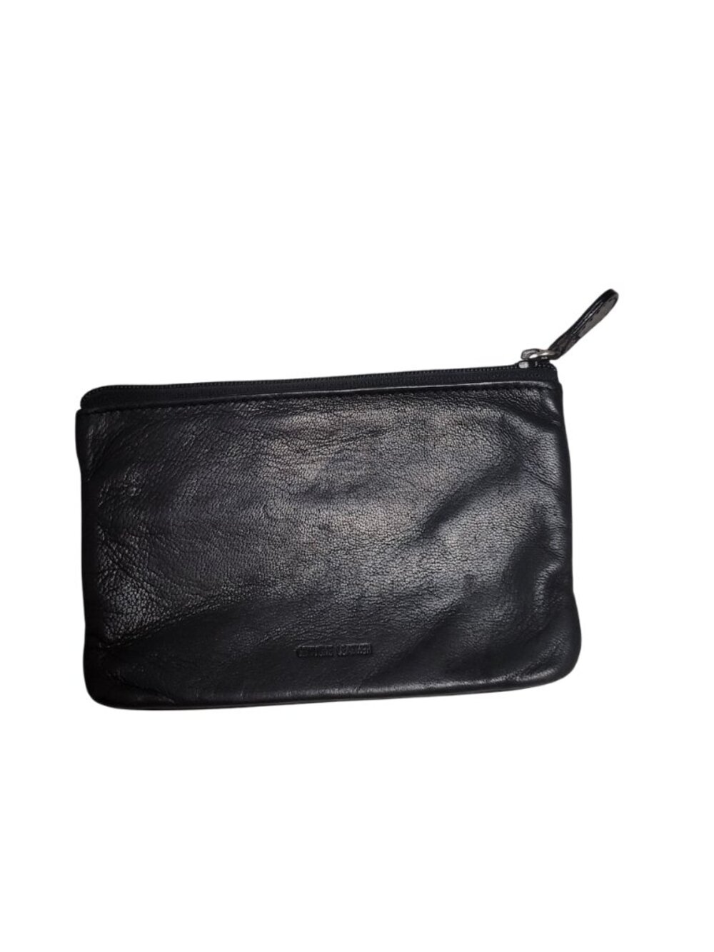 90s/Y2K Small Black Leather Wallet Zippered Pouch Coin Purse